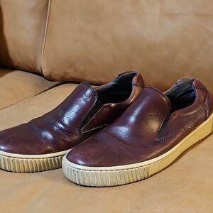 John Varvatos Men's Brown-Burgandy Slip-On Shoes